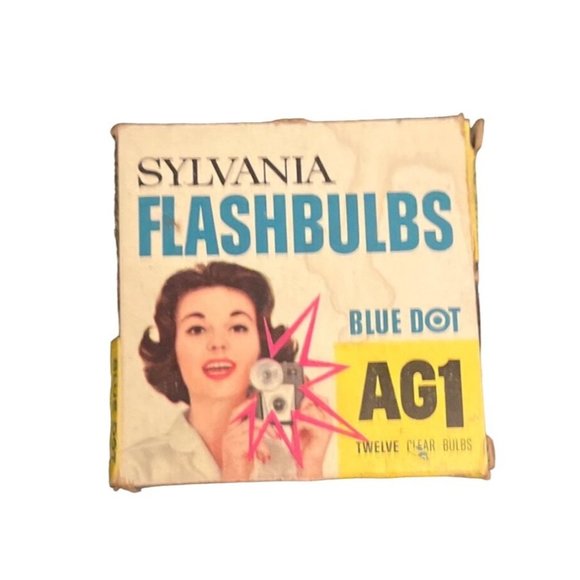 VTG Sylvania Lot of 3 Flashbulbs Blue Dot AG1B Made In USA Camera Accessory - Picture 2 of 3